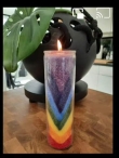 Zeven kleuren chakra kaars